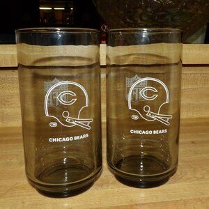 1979 Chicago Bears pair of Glass Tumbler, Burger Chef